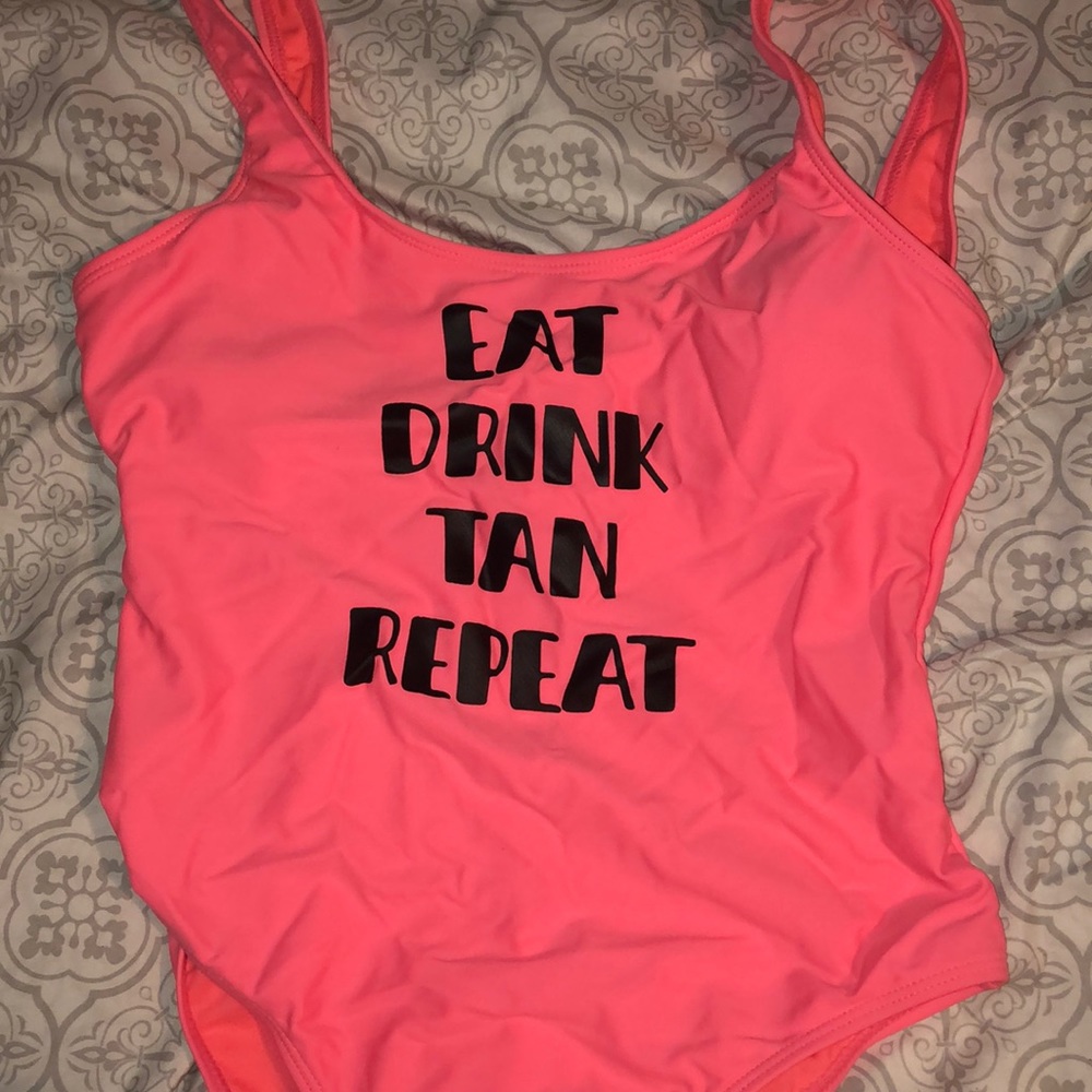 coral pink bathing suit